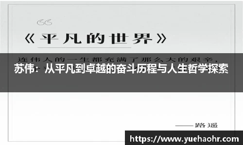 苏伟：从平凡到卓越的奋斗历程与人生哲学探索
